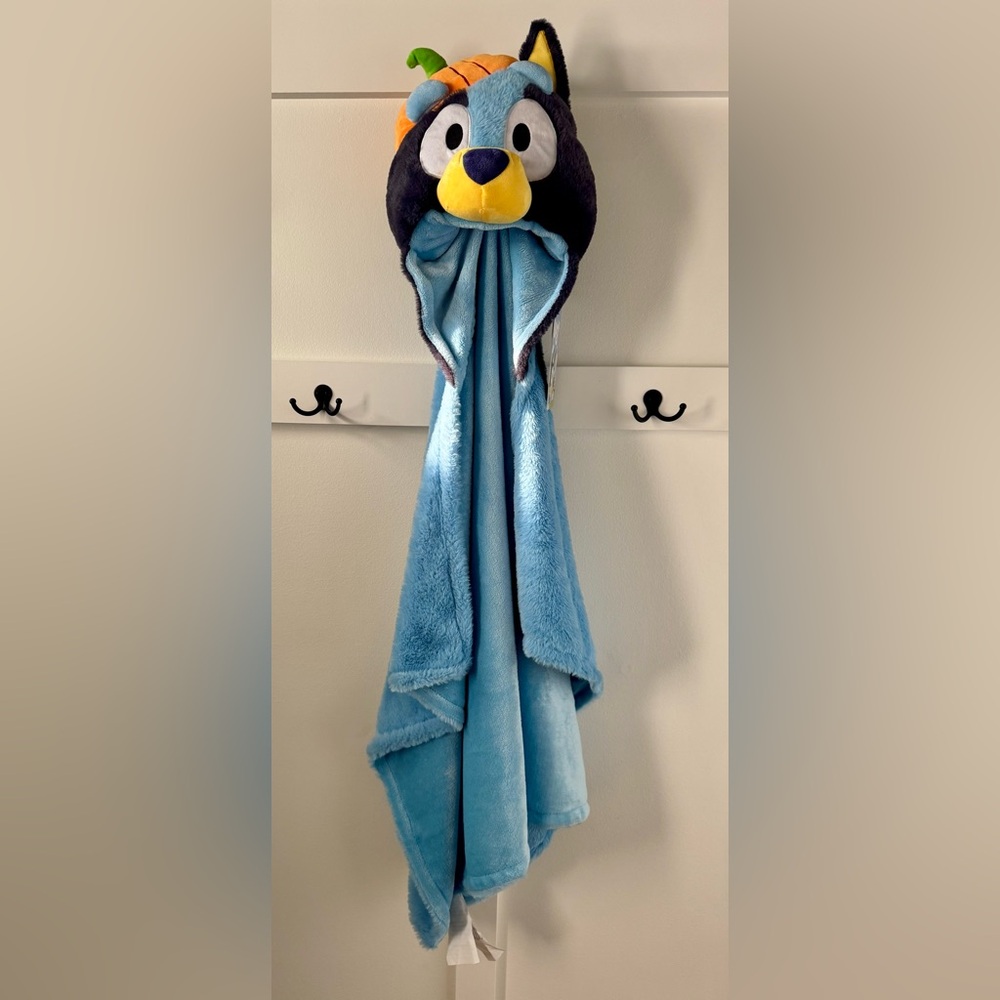 Bluey Hooded Halloween 🎃 Blue Blanket Kids' Soft Plush Hood Throw Costume 32x50
